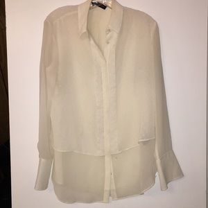 Banana Republic Swiss dot sheer layered blouse!